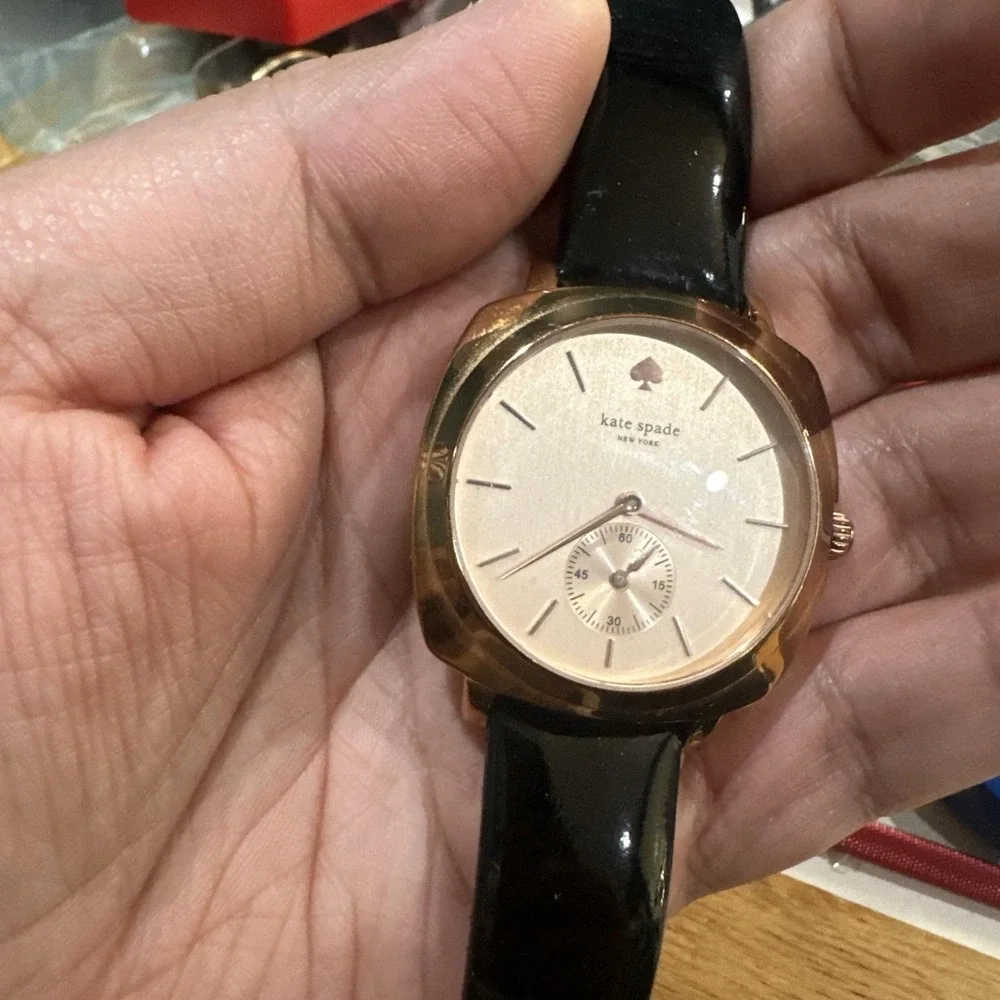 Works Kate Spade Live Colorfully Gold Tone Ladies Watch New Battery 38mm Fit 7.5
